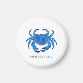 Blaue Strandkrabbe Magnet (Vorne)
