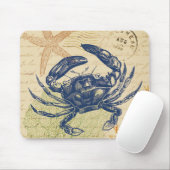 Blaue Strandkrabben-Collage Mousepad (Mit Mouse)