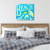 Blaue Strandschild Leinwand (Insitu (Schlafzimmer))