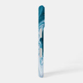 Blaue Strandwellen abstraktes Design iPhone 16 Hülle (Rechte Seite)