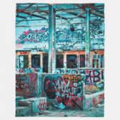 Blaue Straßen-Kunstgraffiti-Fleece-Decke Fleecedecke (Vorderseite)