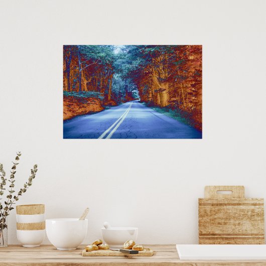 Blaue Straßen Poster (Küche)