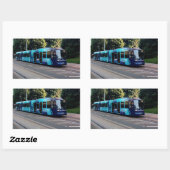 Blaue Straßenbahn Rechteckiger Aufkleber (Blatt)