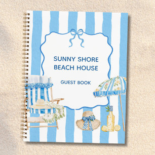 Blaue Streifen Amalfi Beach House Gästebuch Notizblock
