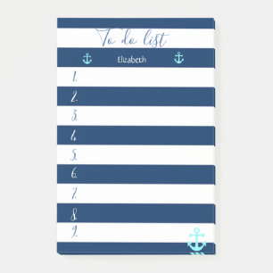 Blaue Streifen, Anker ,To do List Post-it Klebezettel