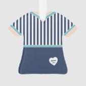 Blaue Streifen Aquamarin Trim Sportliches Tennis O Ornament (Rückseite)