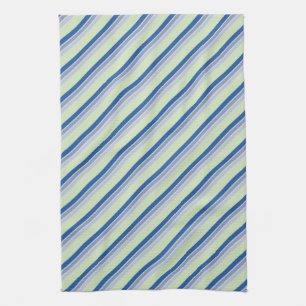 Blaue Streifen auf grün Küchentuch