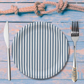 Blaue Streifen aus der Nautik Babydusche Pappteller