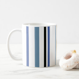 Blaue Streifen aus Gold und Weiß Beach Kaffeetasse