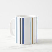 Blaue Streifen aus Gold und Weiß Beach Kaffeetasse (Vorderseite Links)