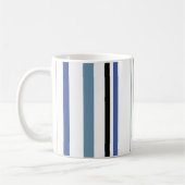 Blaue Streifen aus Gold und Weiß Beach Kaffeetasse (Links)