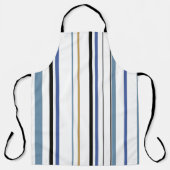 Blaue Streifen aus Gold und Weiß Beach Schürze (Vorderseite)