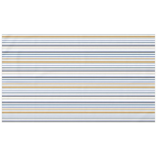 Blaue Streifen aus Gold und Weiß Beach Tischdecke (Vorderseite (Horizontal))