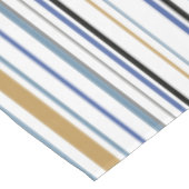 Blaue Streifen aus Gold und Weiß Beach Tischdecke (Schrägansicht)