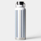Blaue Streifen aus Gold und Weiß Beach Trinkflasche (Rückseite)