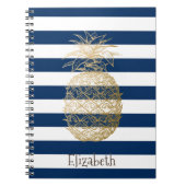 Blaue Streifen aus Goldblättern Notizblock (Vorderseite)