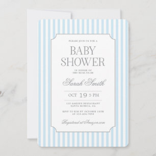 Blaue Streifen-Baby-Party-Einladung Einladung