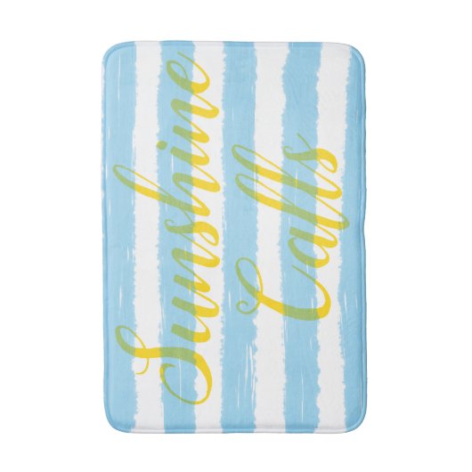 Blaue Streifen Badematte (Vorderseite Vertikal)