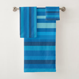 Blaue Streifen Badezimmer Handtuch Set