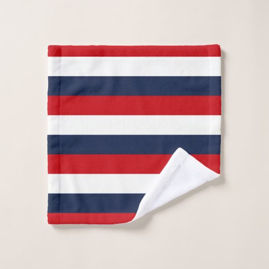 Blaue Streifen Badhandtuch Set (Waschlappen)