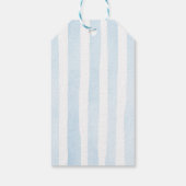 Blaue Streifen Bär Baby Shower  Geschenkanhänger (Rückseite)