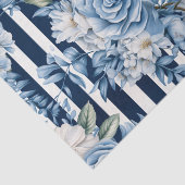 Blaue Streifen Blumenmuster Brautparty Seidenpapier (Ausschnitt)