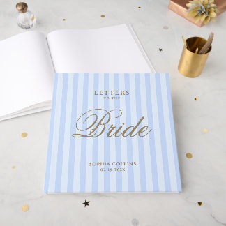 Blaue Streifen Briefe an die Braut Hochzeit Gästebuch