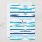 Blaue Streifen Brunch & Bubbly Brautparty Einladung (Rückseite)