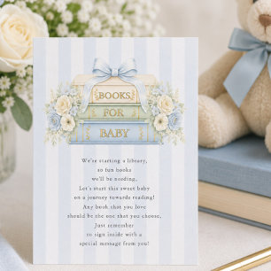 Blaue Streifen Bücher für Baby Karte
