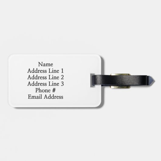 Blaue Streifen + Buchstabe-Initialen der Gepäckanhänger (Rückseite horizontal)