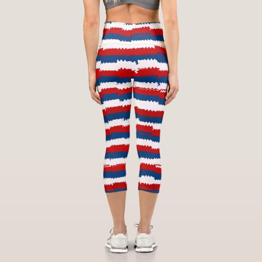 Blaue Streifen Capri Leggings (Rückseite)