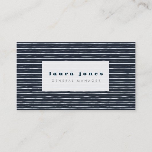 Blaue Streifen Damen Damen Visitenkarte (Vorderseite)