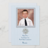 Blaue Streifen Dankeskarte (Vorne/Hinten)