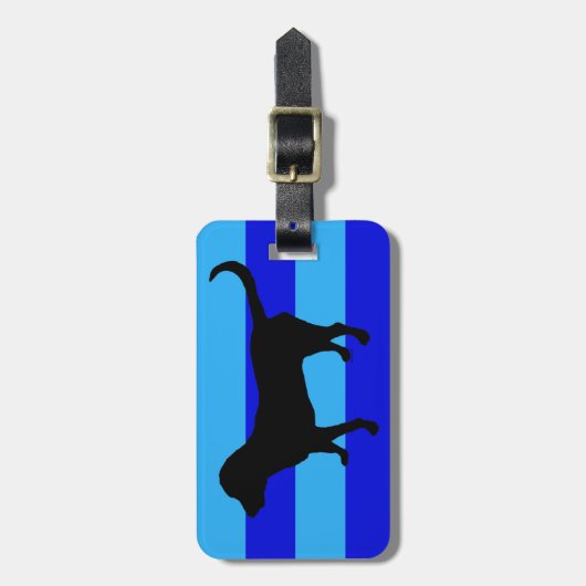 Blaue Streifen der Gepäckanhänger (Vorderseite vertikal)