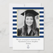 Blaue Streifen der Nautik Abschluss Ankündigung (Rückseite)