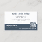 Blaue Streifen der Paint-Rollen mit weißer Farbe Visitenkarte (Rückseite)