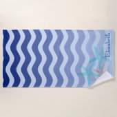 Blaue Streifen der Seestreitkräfte Strandtuch (Vorderseite)