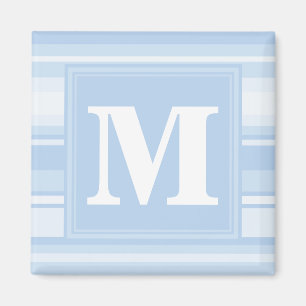 Blaue Streifen des Monogrammbabys Magnet