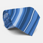 Blaue Streifen des Monogramms Krawatte (Gerollt)