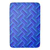 Blaue Streifen diagonales Webmuster Badematte (Vorderseite Vertikal)