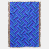 Blaue Streifen diagonales Webmuster Decke (Vorderseite Vertikal)