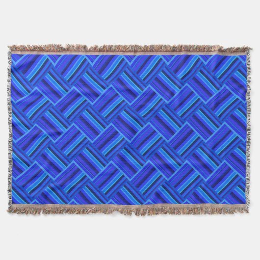 Blaue Streifen diagonales Webmuster Decke (Vorderseite)