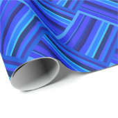 Blaue Streifen diagonales Webmuster Geschenkpapier (Rolleneckpunkt)