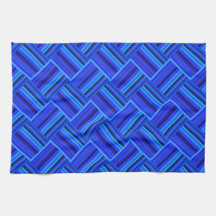 Blaue Streifen diagonales Webmuster Geschirrtuch