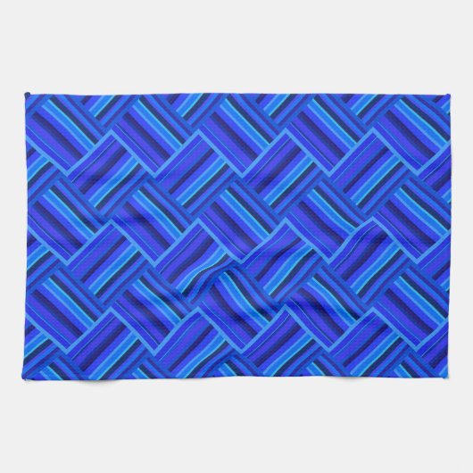 Blaue Streifen diagonales Webmuster Geschirrtuch (Horizontal)