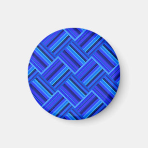 Blaue Streifen diagonales Webmuster Magnet