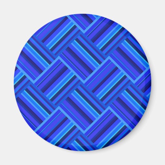 Blaue Streifen diagonales Webmuster Magnet (Vorne)