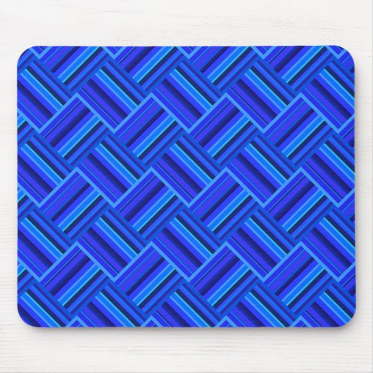 Blaue Streifen diagonales Webmuster Mousepad (Vorne)