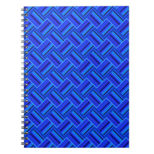 Blaue Streifen diagonales Webmuster Notizblock