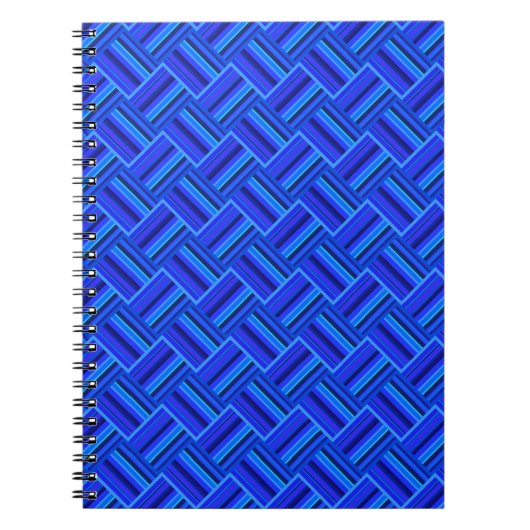 Blaue Streifen diagonales Webmuster Notizblock (Vorderseite)